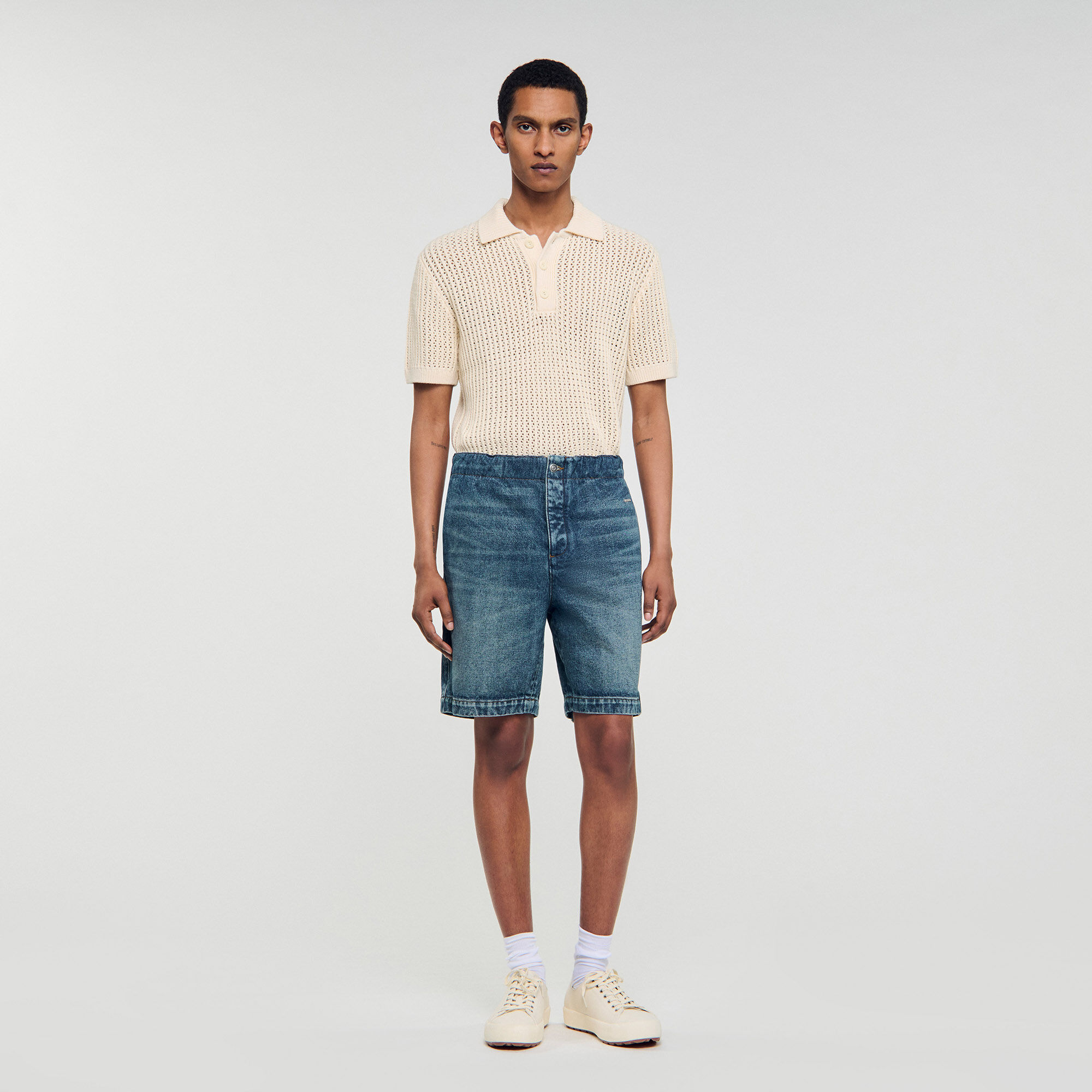 Short van elastisch denim