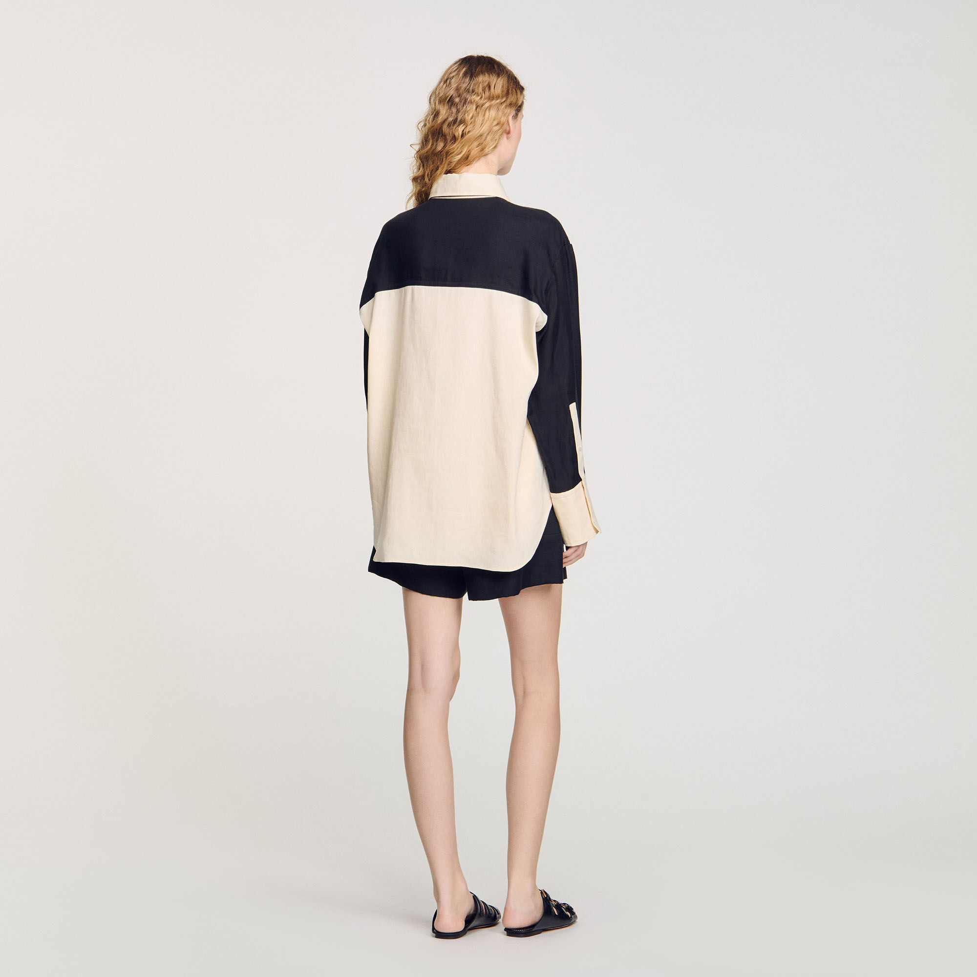 Overhemdblouse tweekleurig