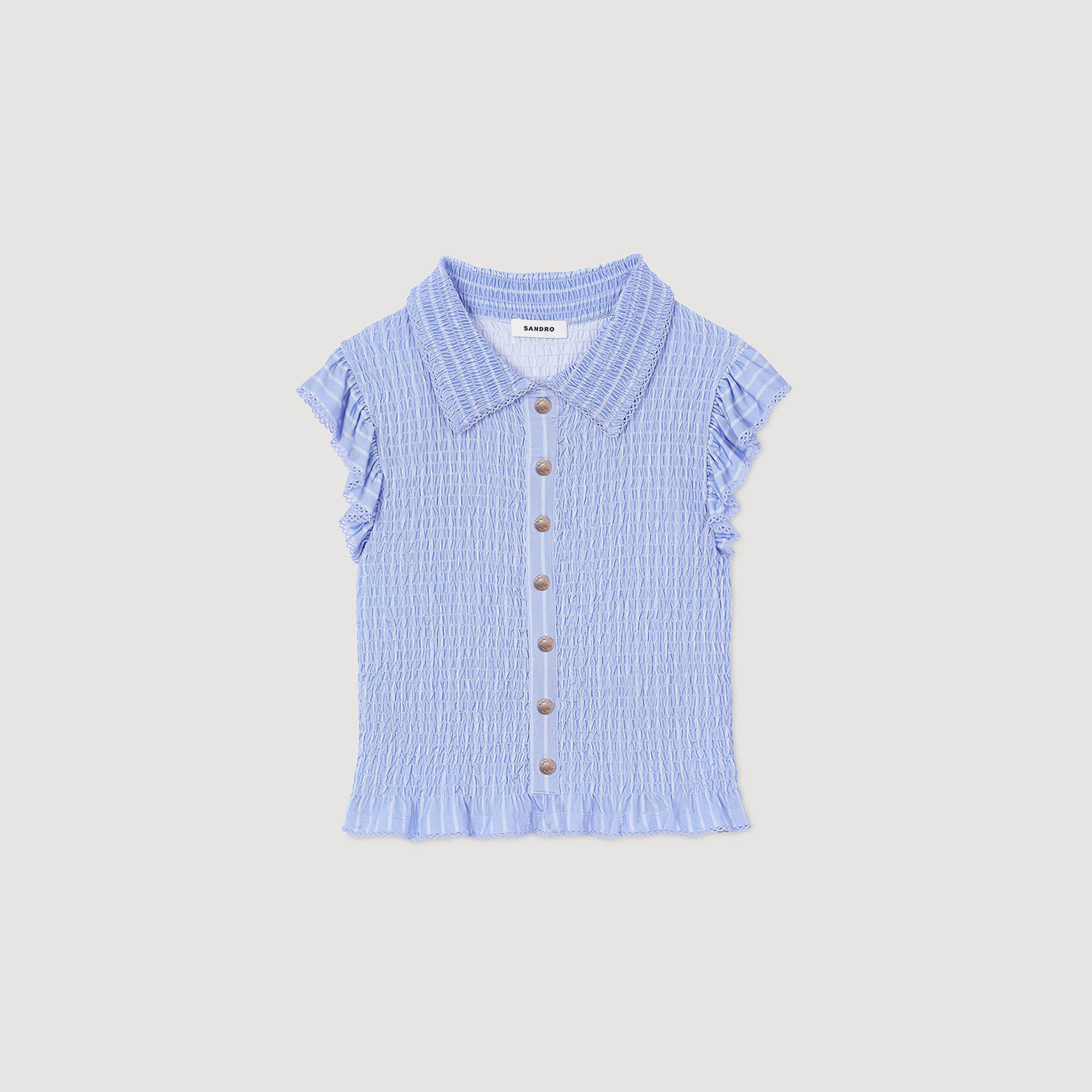 T-shirt gesmokt met strepen