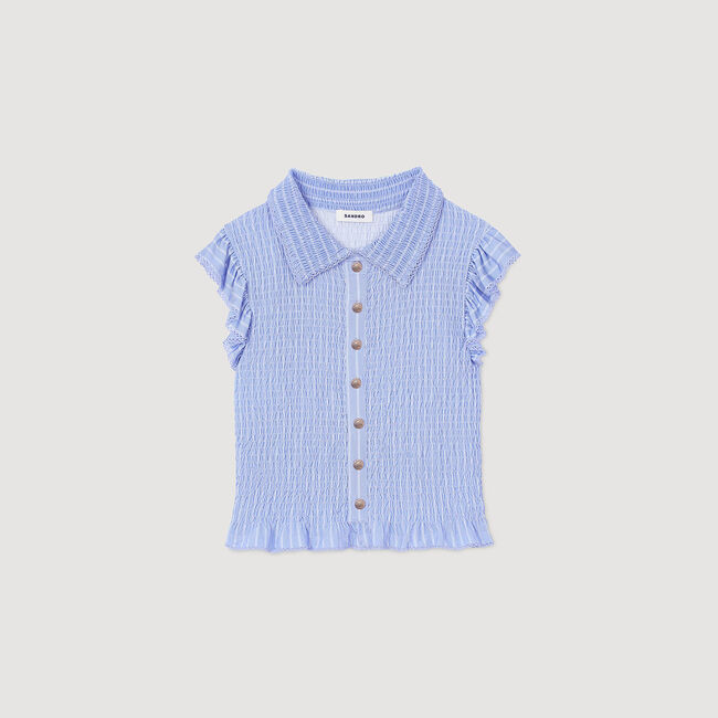 T-shirt gesmokt met strepen