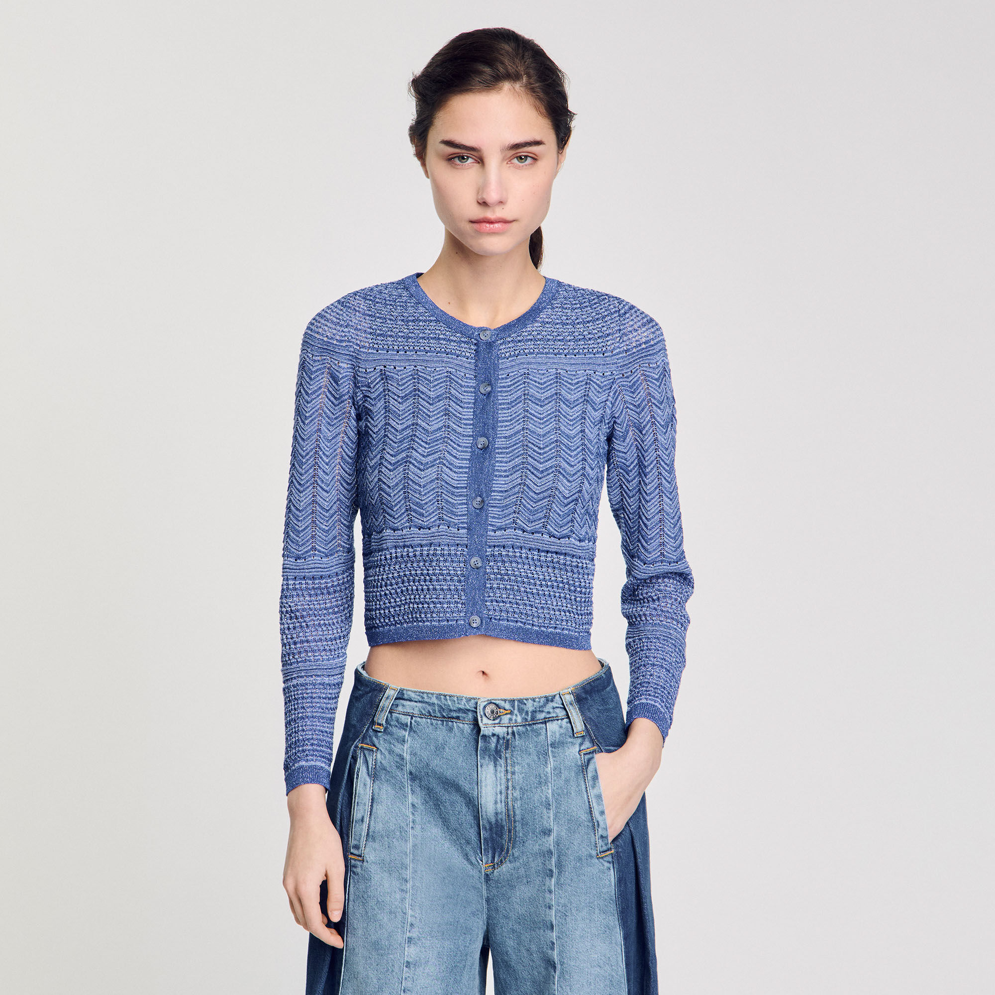 Cardigan vest glinsterend tricot