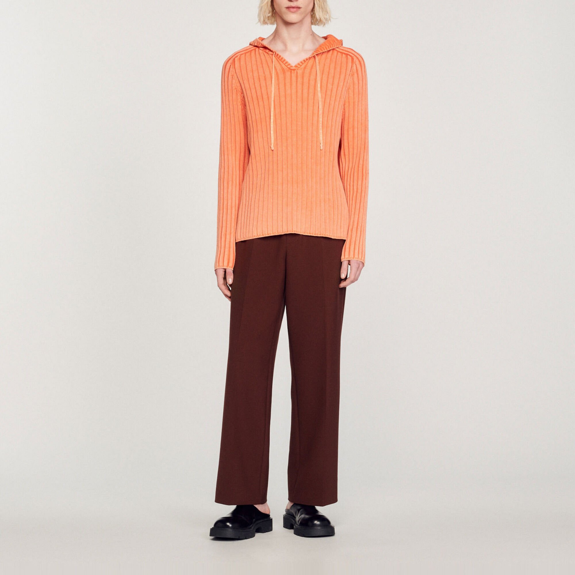 Hoody van verbleekte tricot