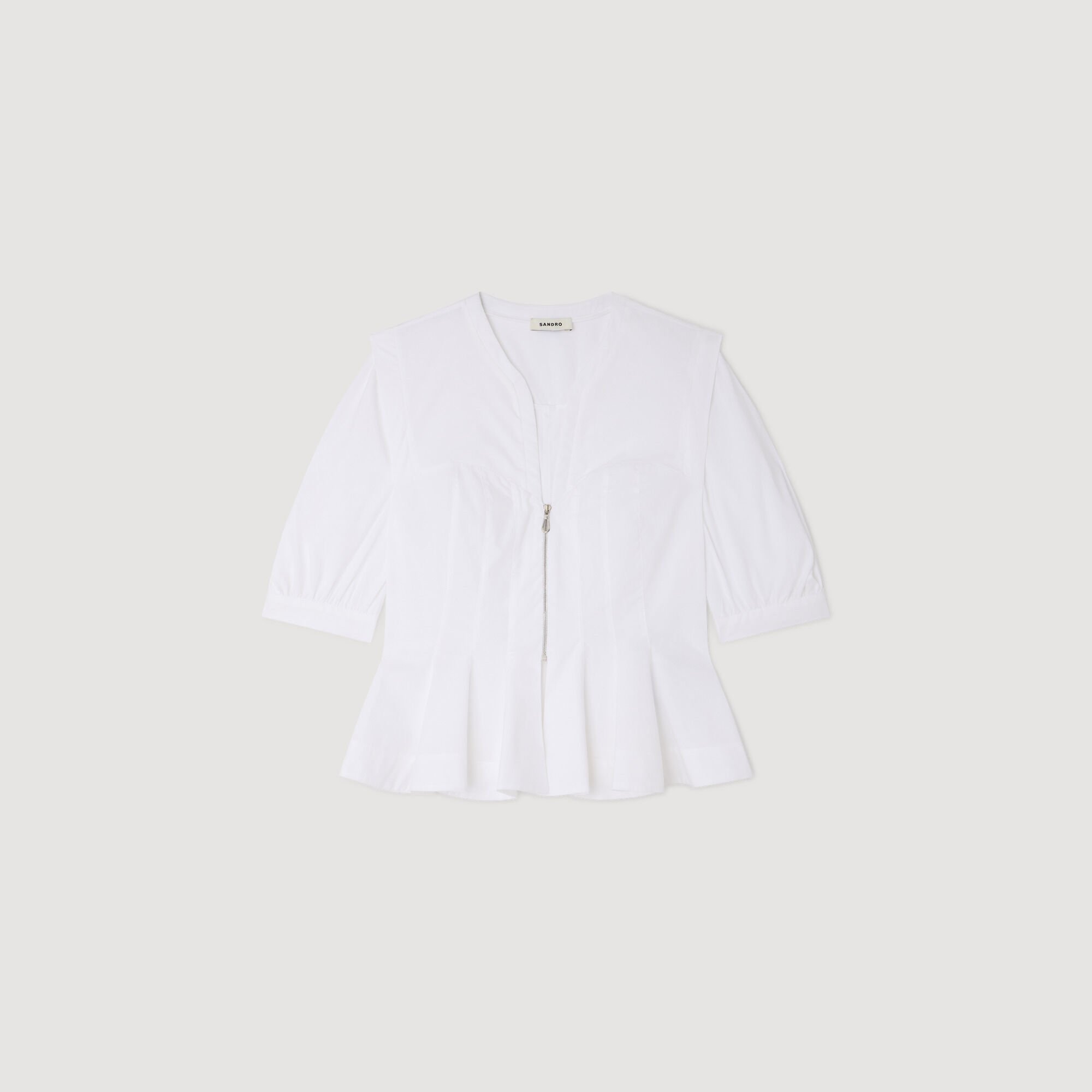 Overhemdblouse met rits en peplum