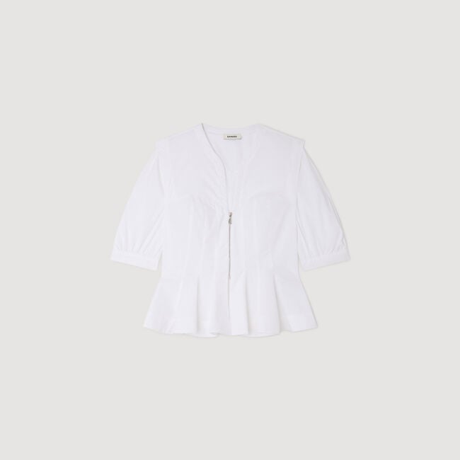 Overhemdblouse met rits en peplum