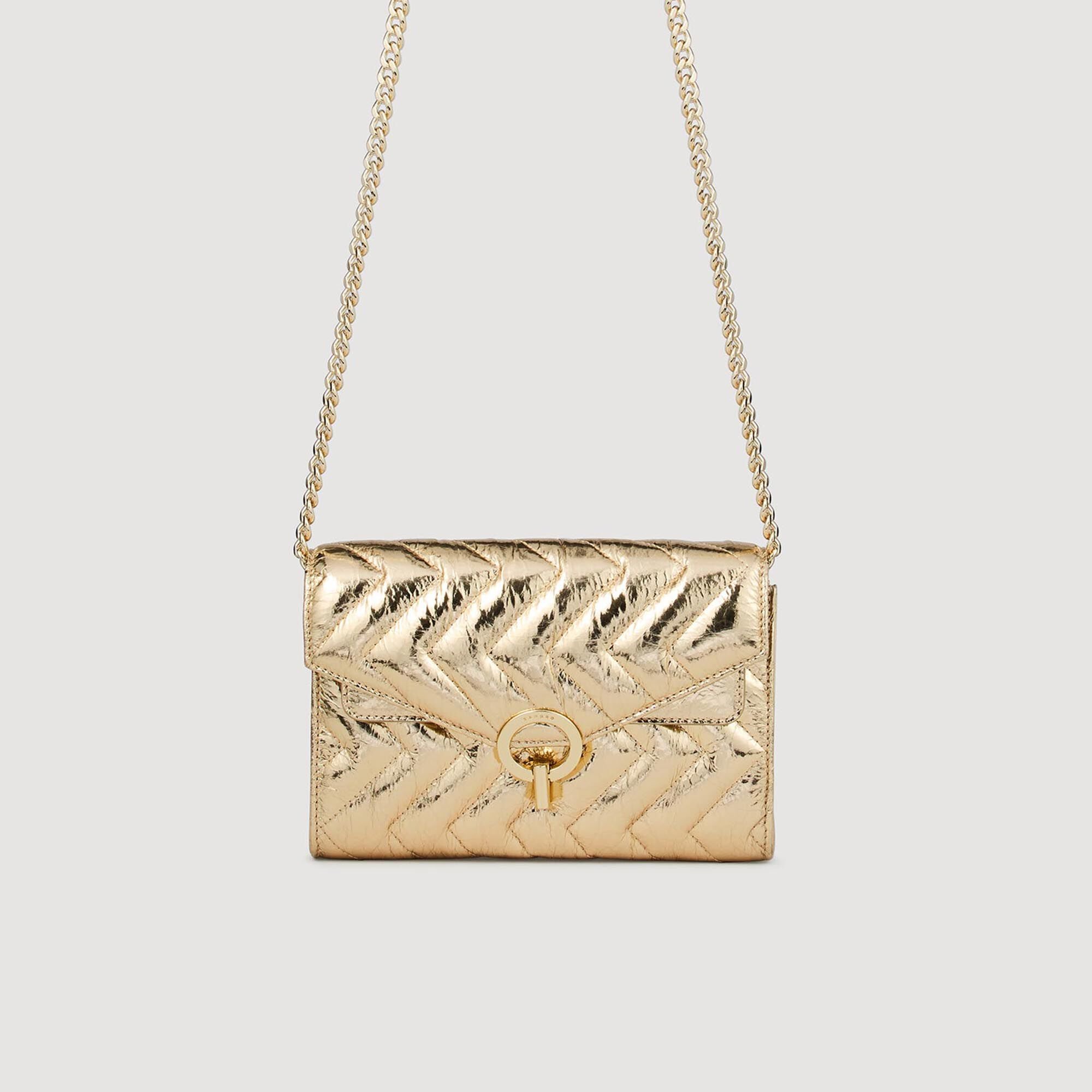 Pochette crossbody leer craquel&eacute;