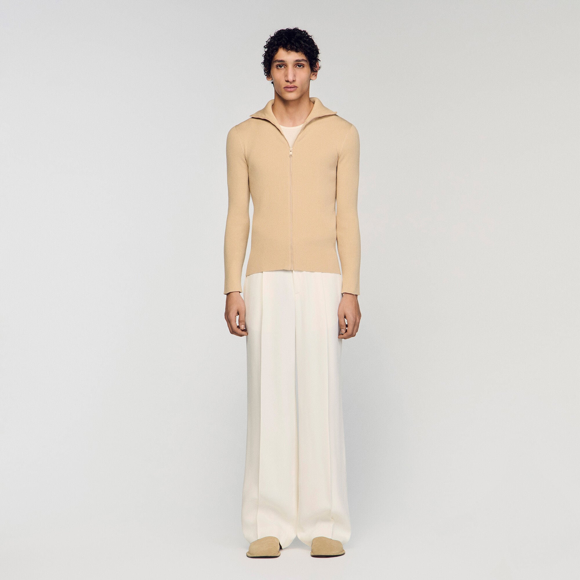Cardigan met opstaande ritskraag