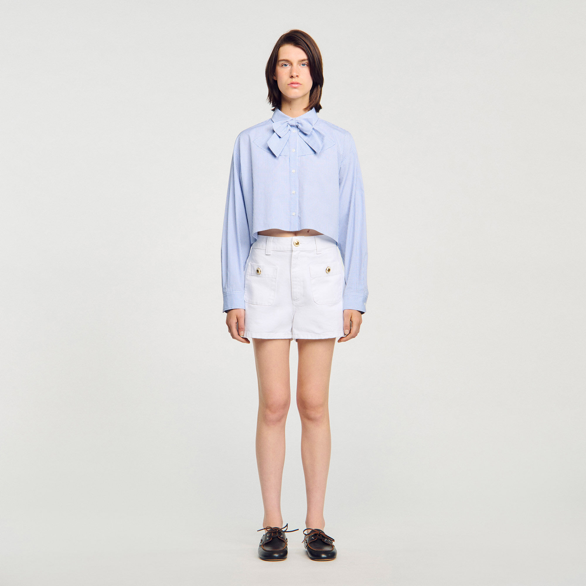 Overhemdblouse met strik kraag