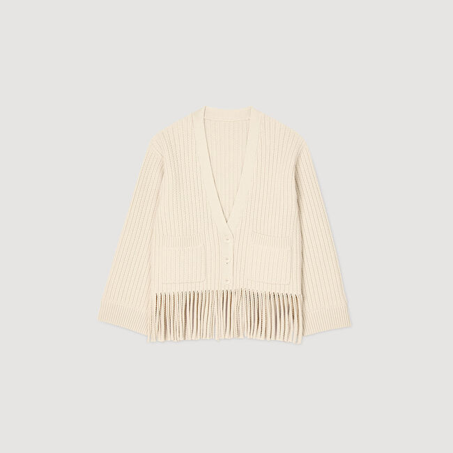 Cardigan vest gebreid met ruches