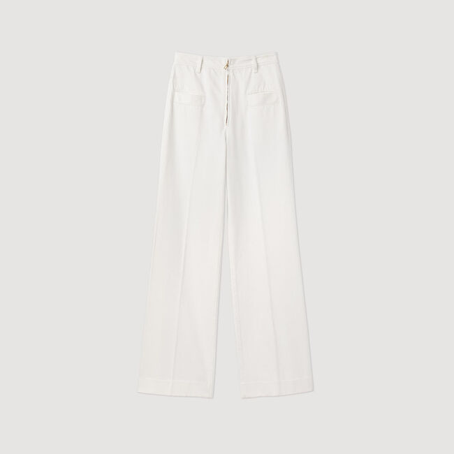 Wijde canvas pantalon
