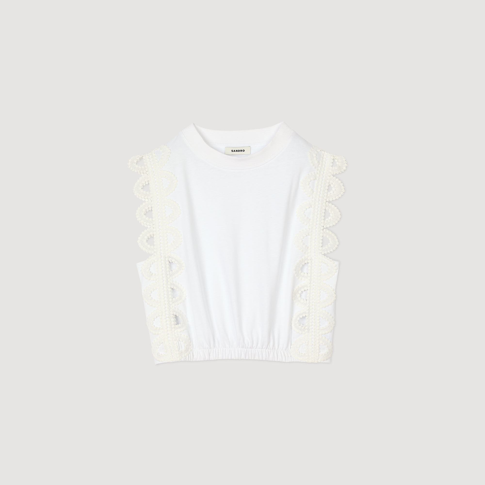 T-shirt kort met kant
