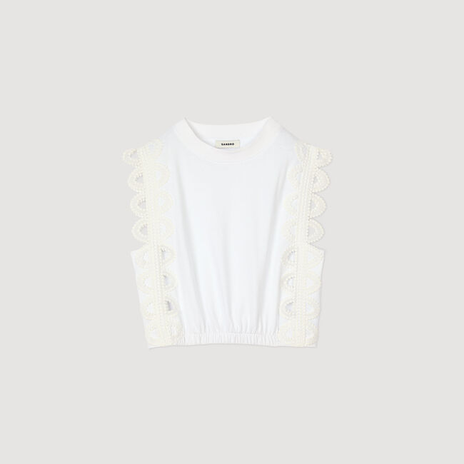 T-shirt kort met kant
