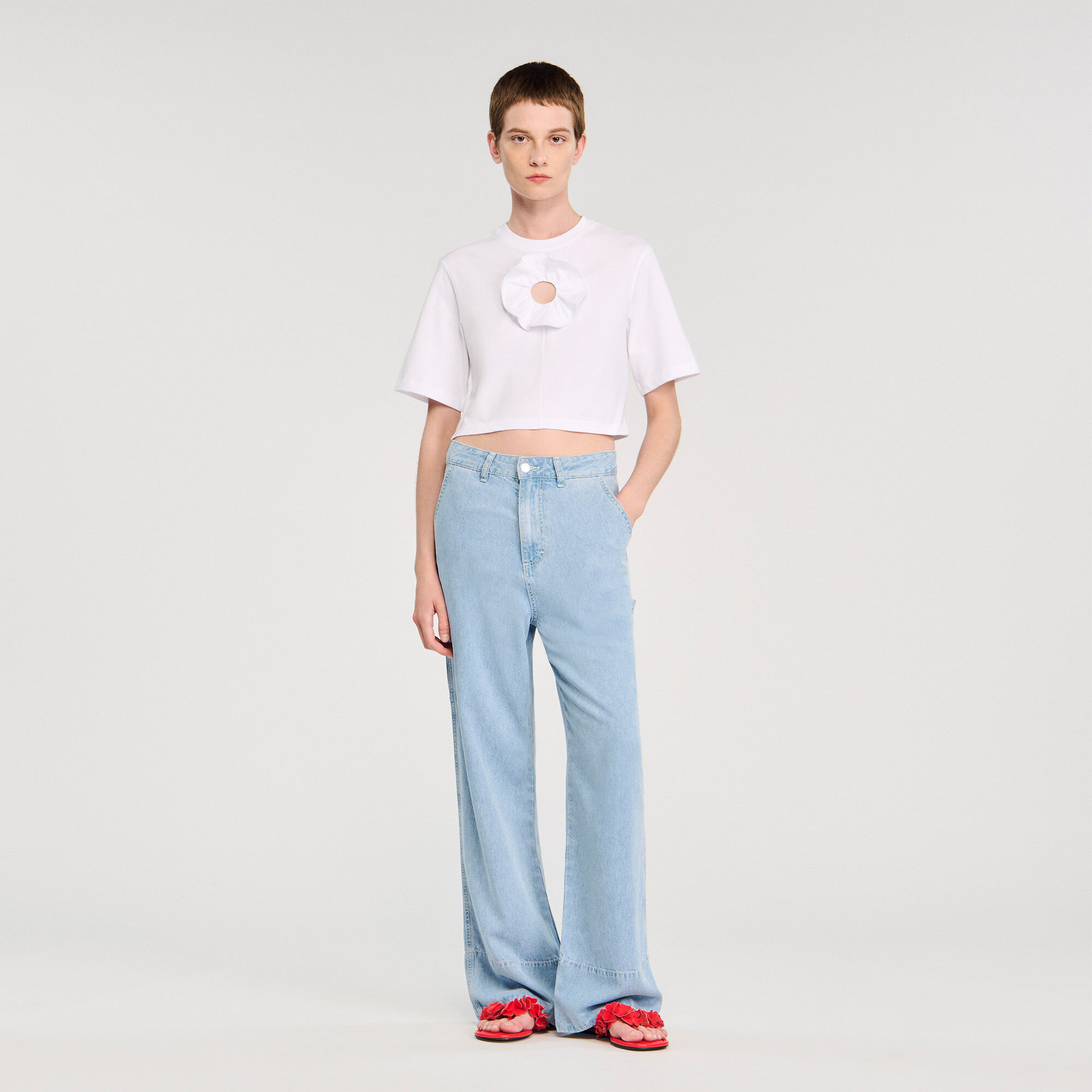 T-shirt met volant detail