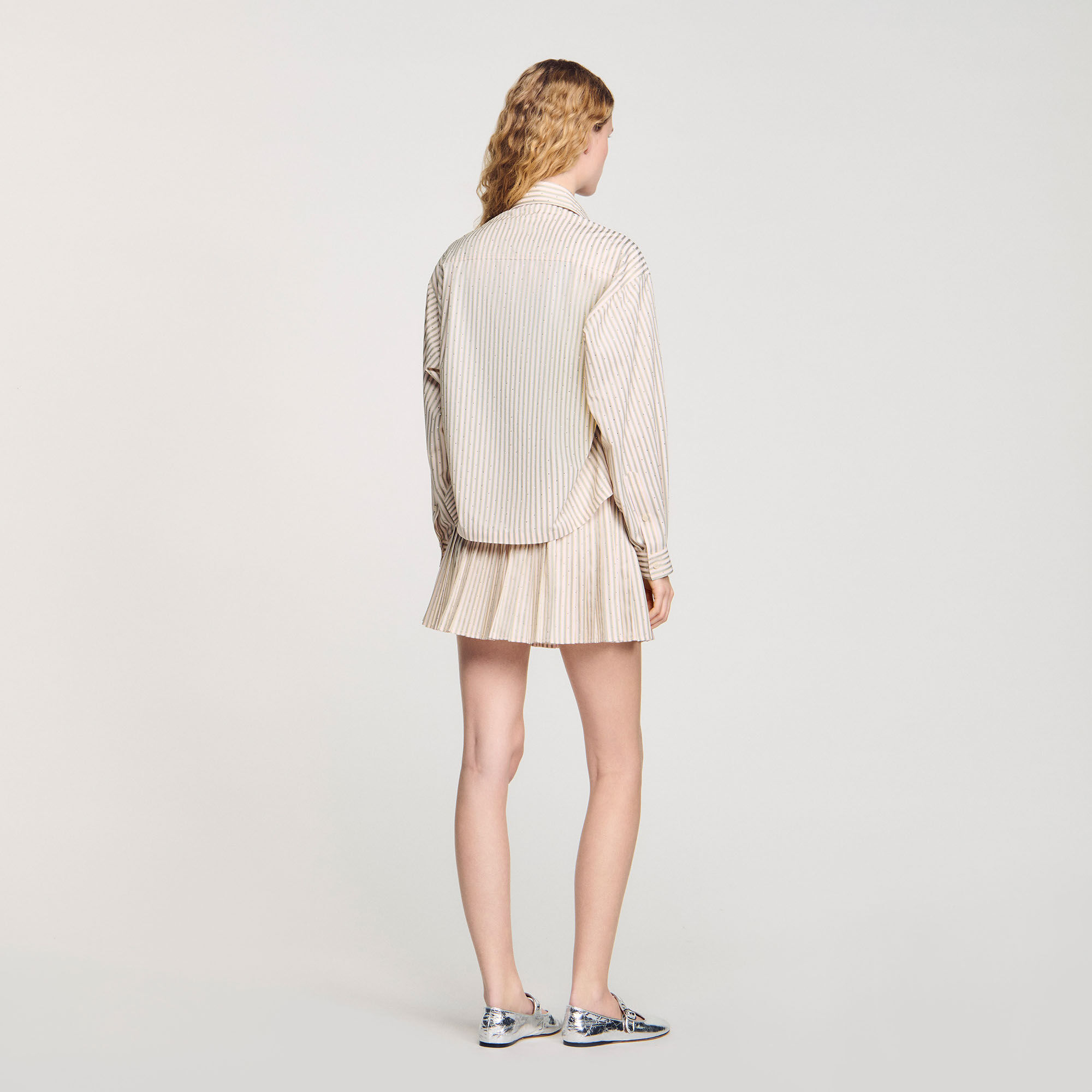 Overhemdblouse gestreept met stras