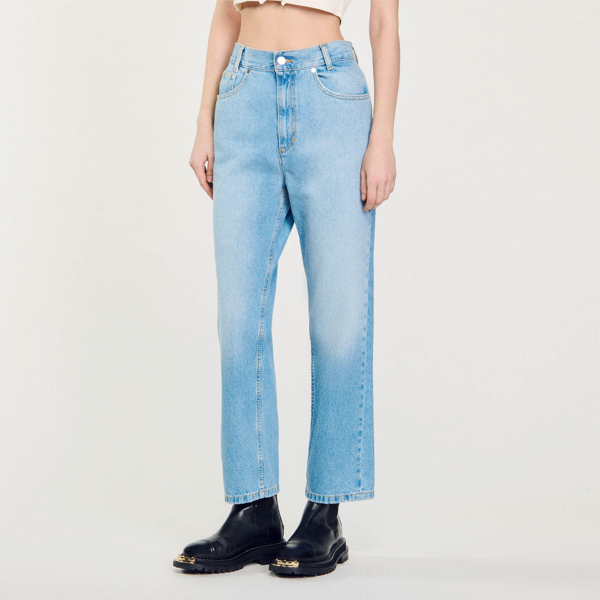 Rechte jeans met lage taille