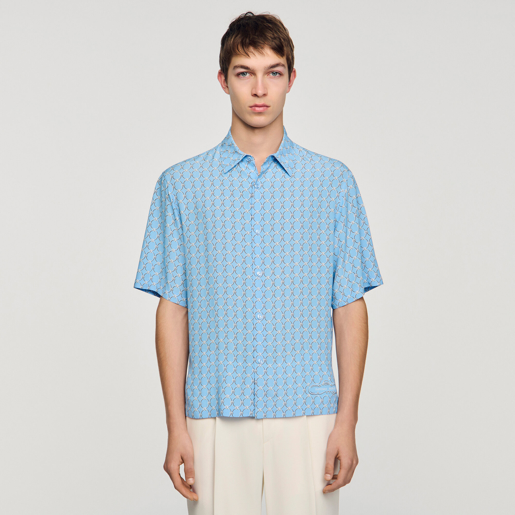 Soepel overhemd met schakelprint