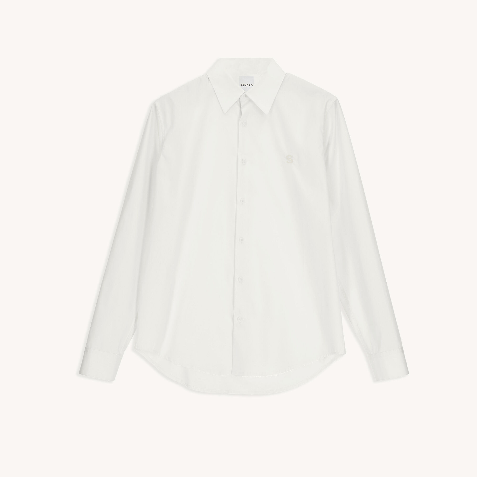 Katoenen blouse met geborduurd logo