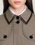 Trench pied-de-poule leren kraag - Vrouw | Sandro