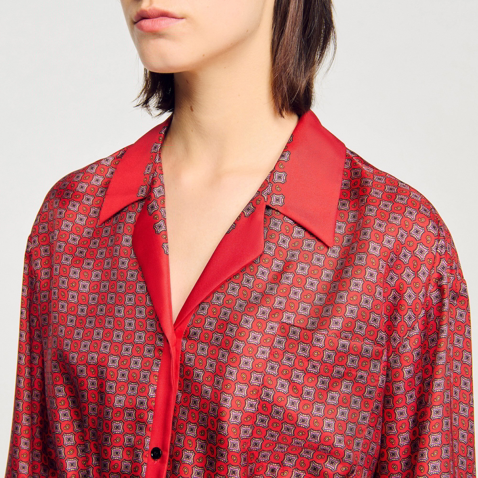 Overhemdblouse sjaalprint