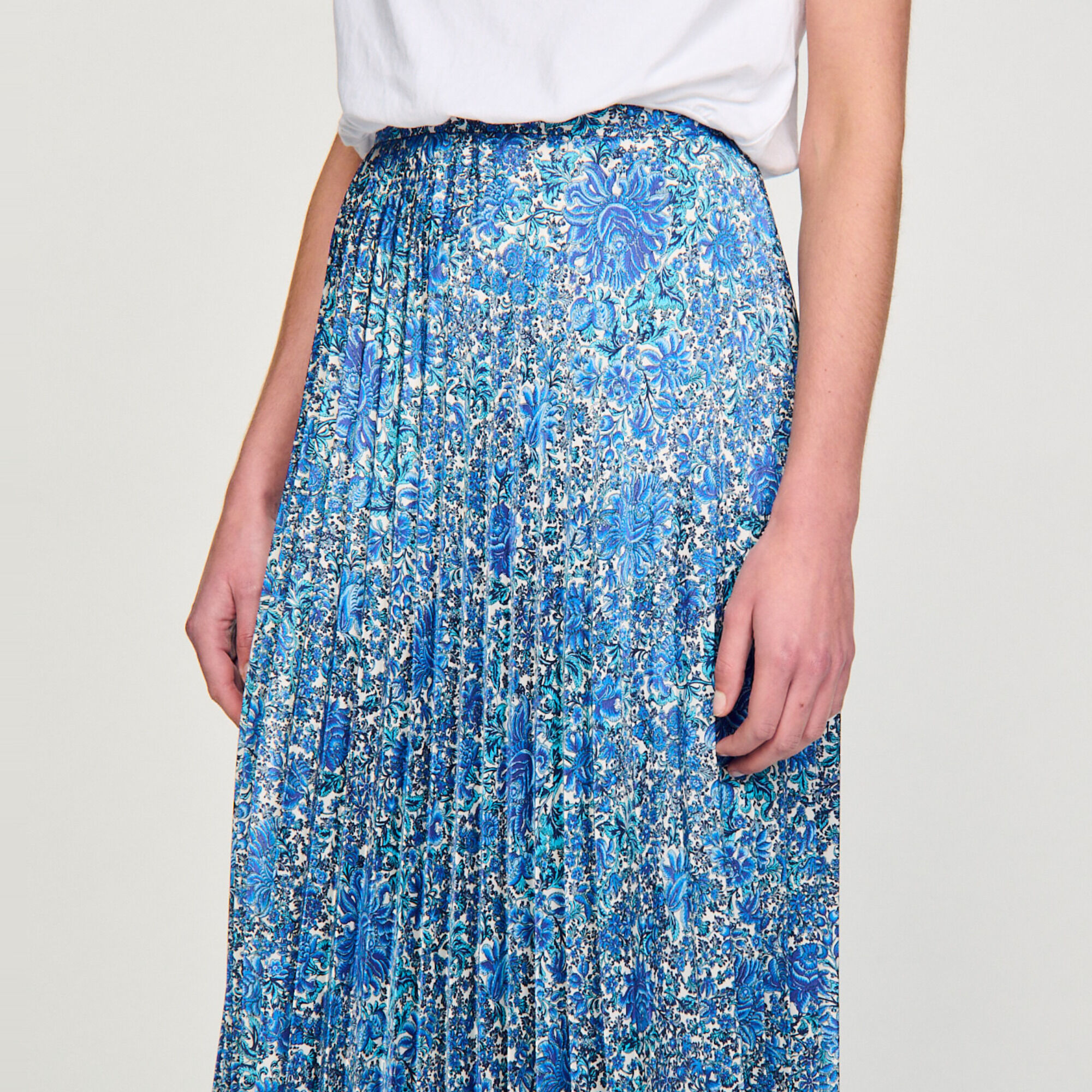 Lange rok soepel bloemenprint