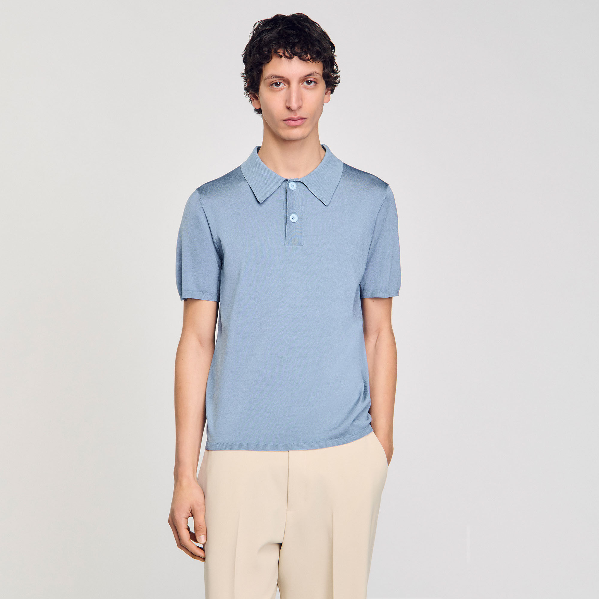 Tricot poloshirt met korte mouwen