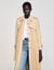 Plissé trenchcoat met riem