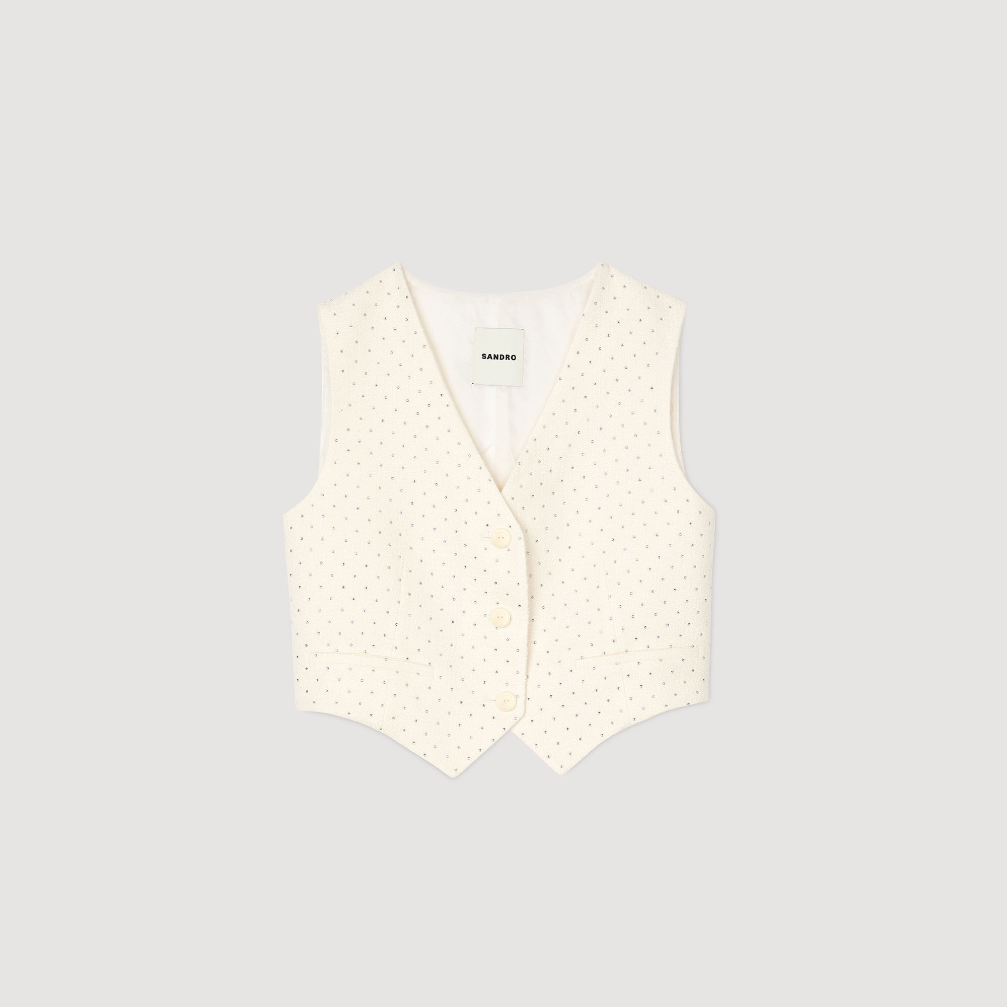 Tweed jasje met stras