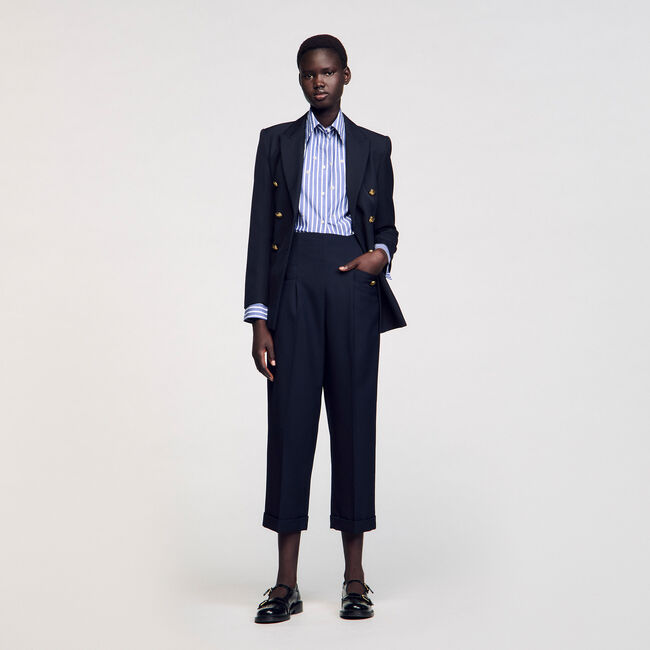 Pantalon met wijde pasvorm