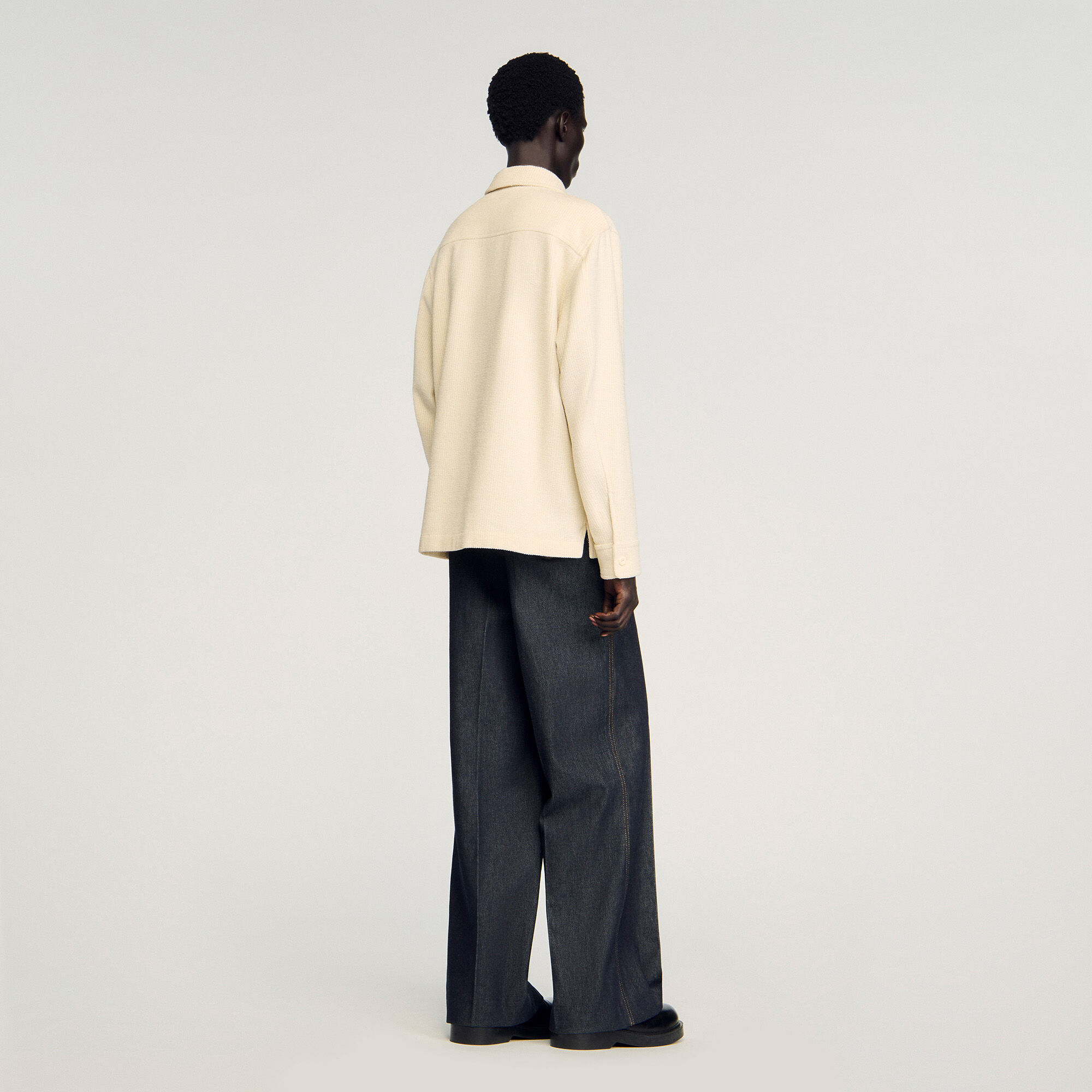 Overshirt van ribfluweel