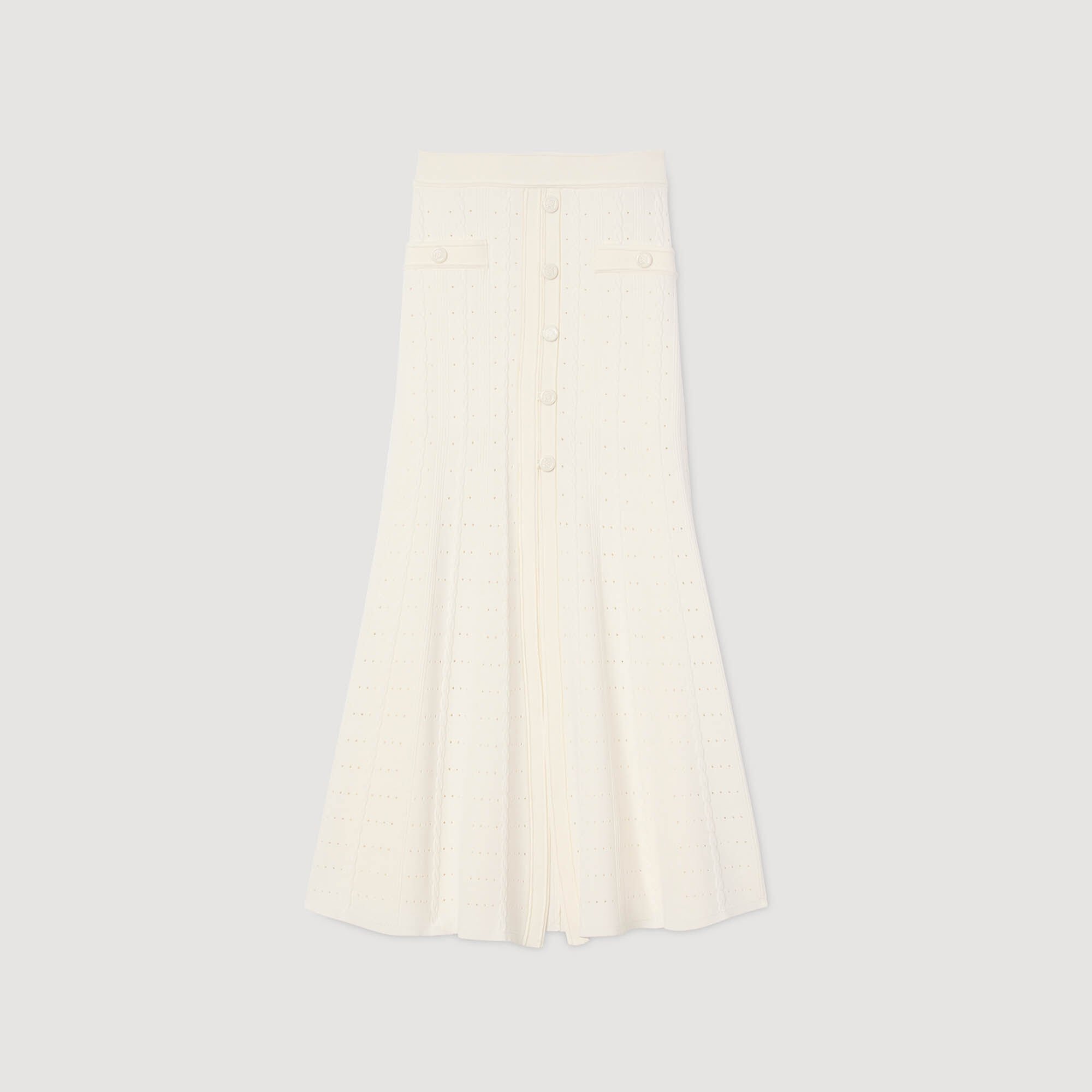 Lange rok tricot pointelle