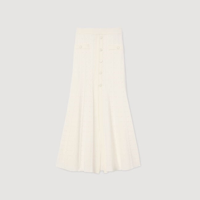 Lange rok tricot pointelle