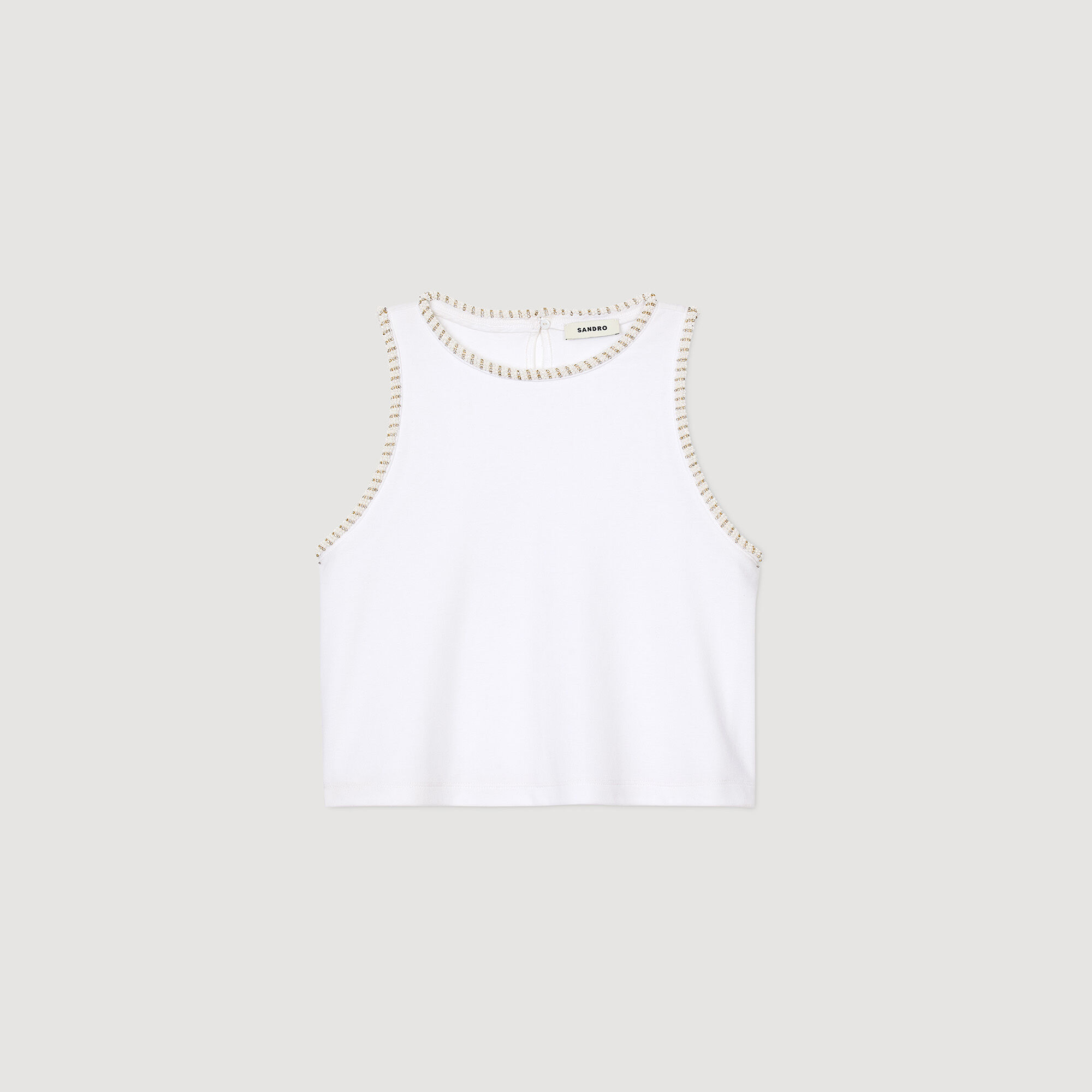 Korte top met parels