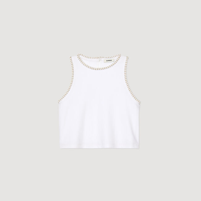 Korte top met parels