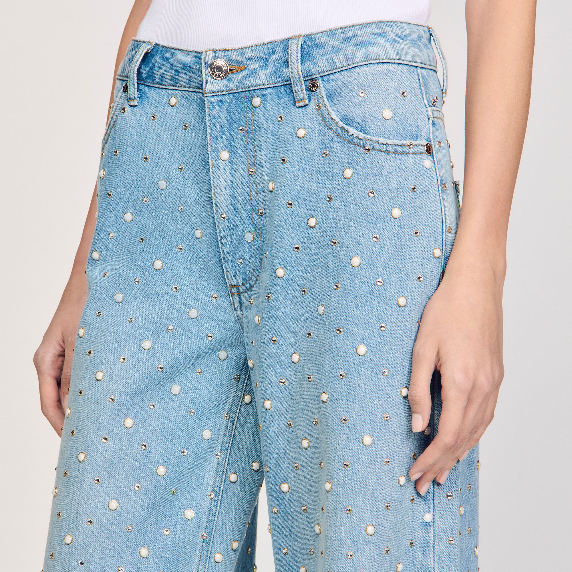 Jeans stras en parels