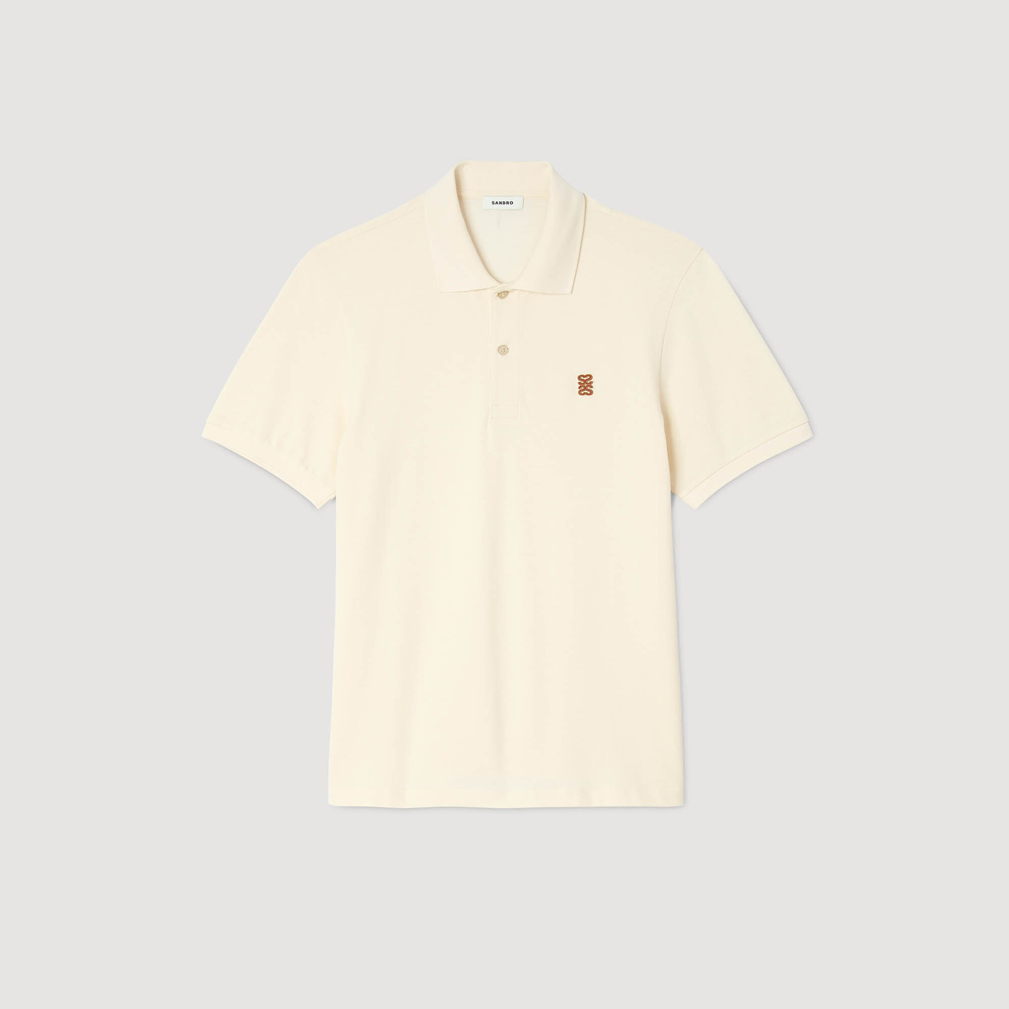 Poloshirt met leren logo