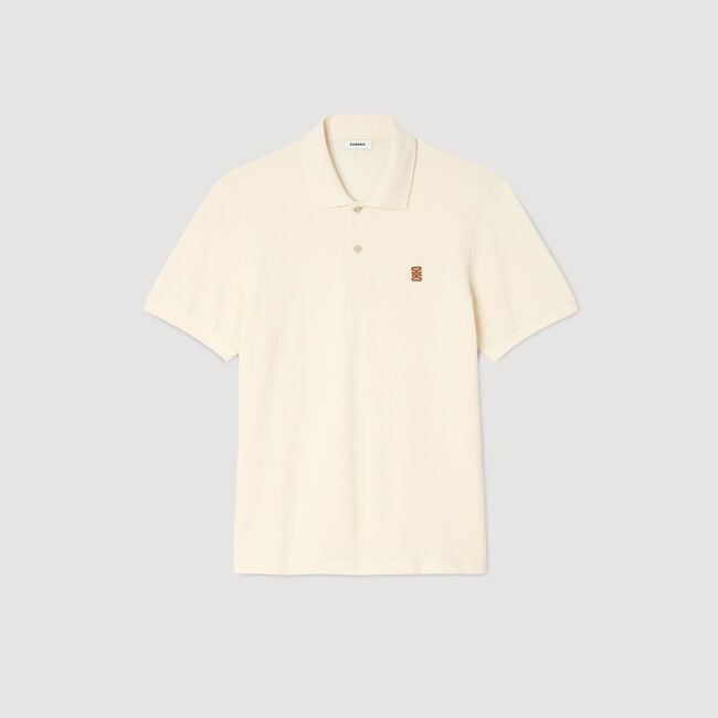 Poloshirt met leren logo