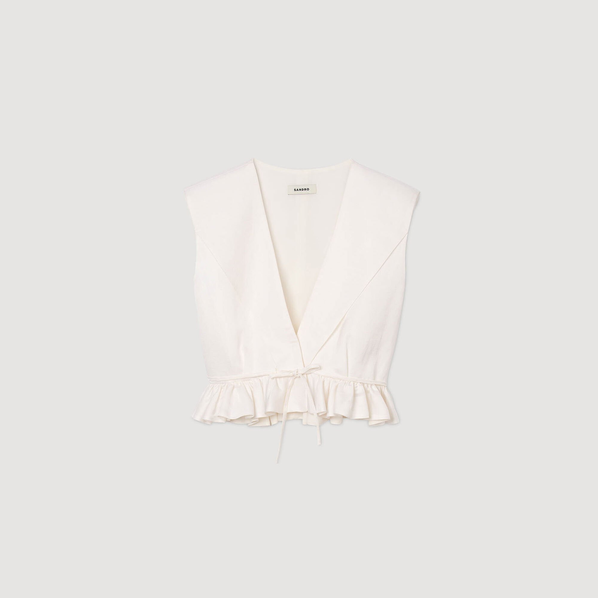 Korte top met volants