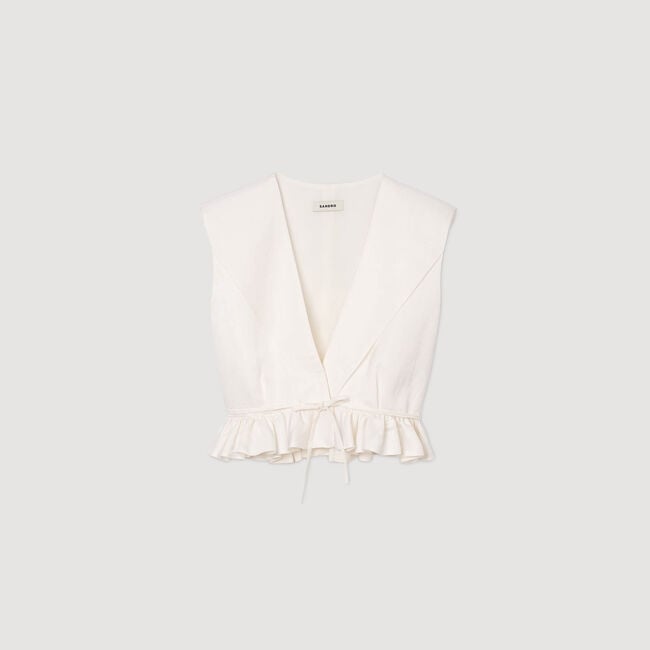 Korte top met volants