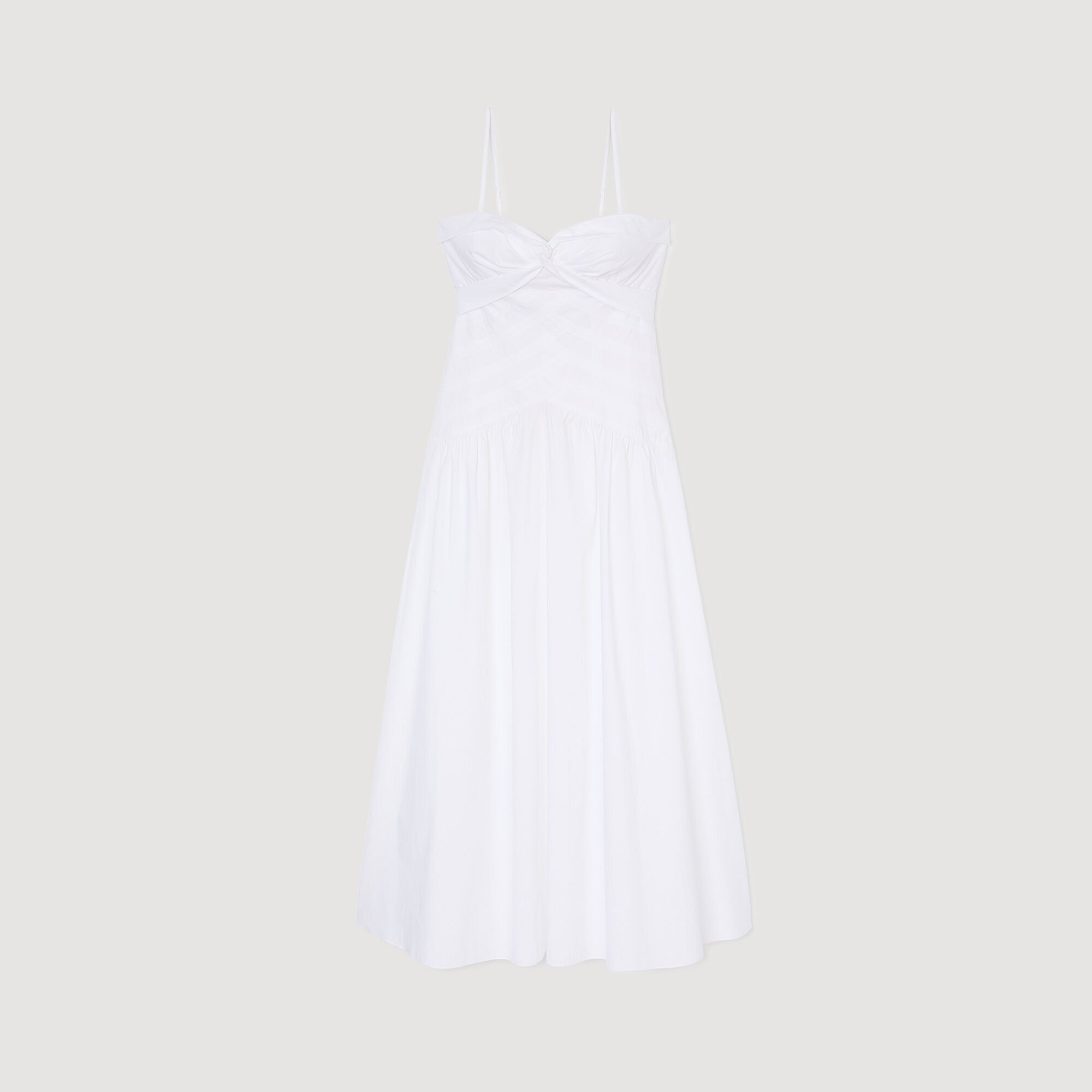 Lange jurk gedrapeerde bustier