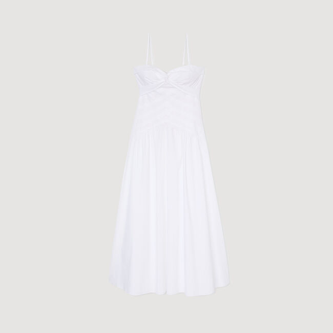 Lange jurk gedrapeerde bustier