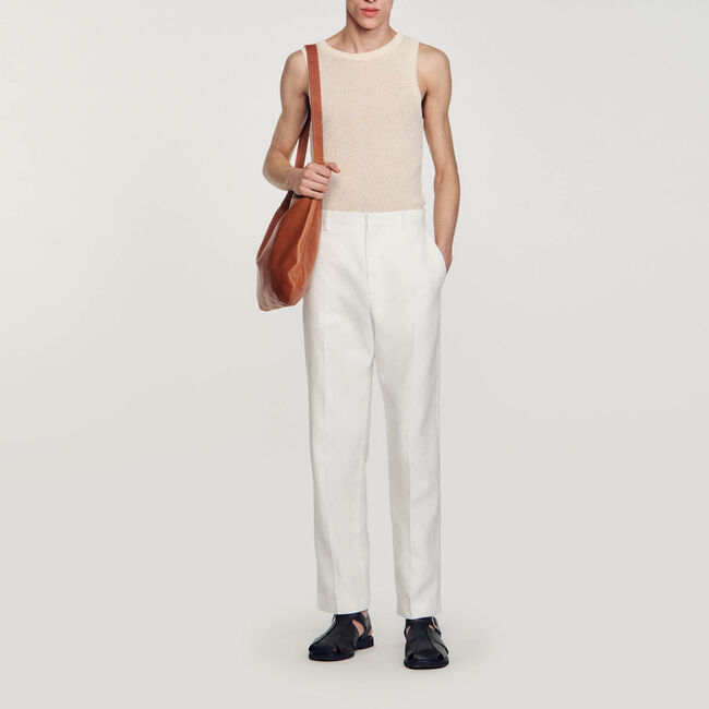 Pantalon van linnen en katoen