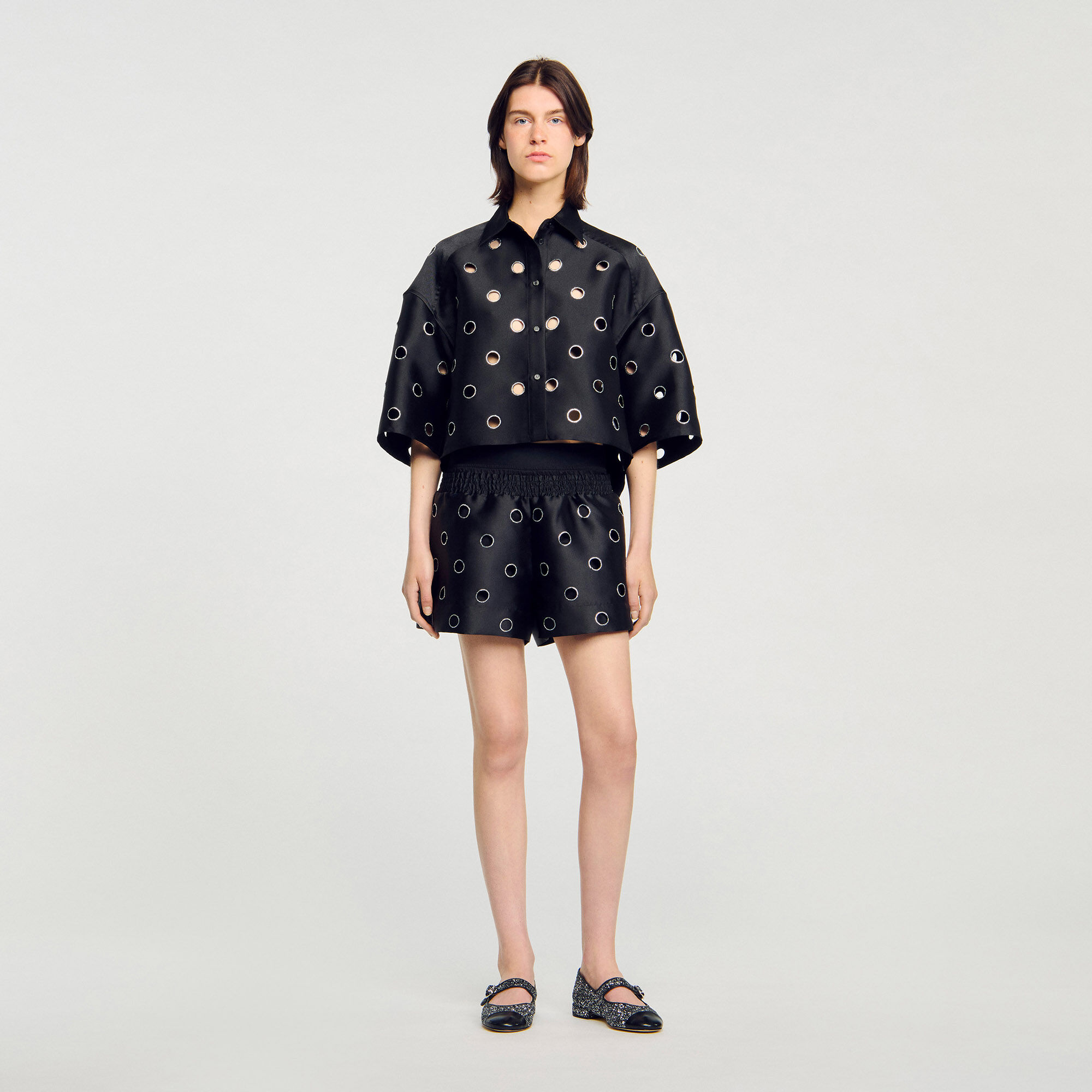 Overhemdblouse met stras