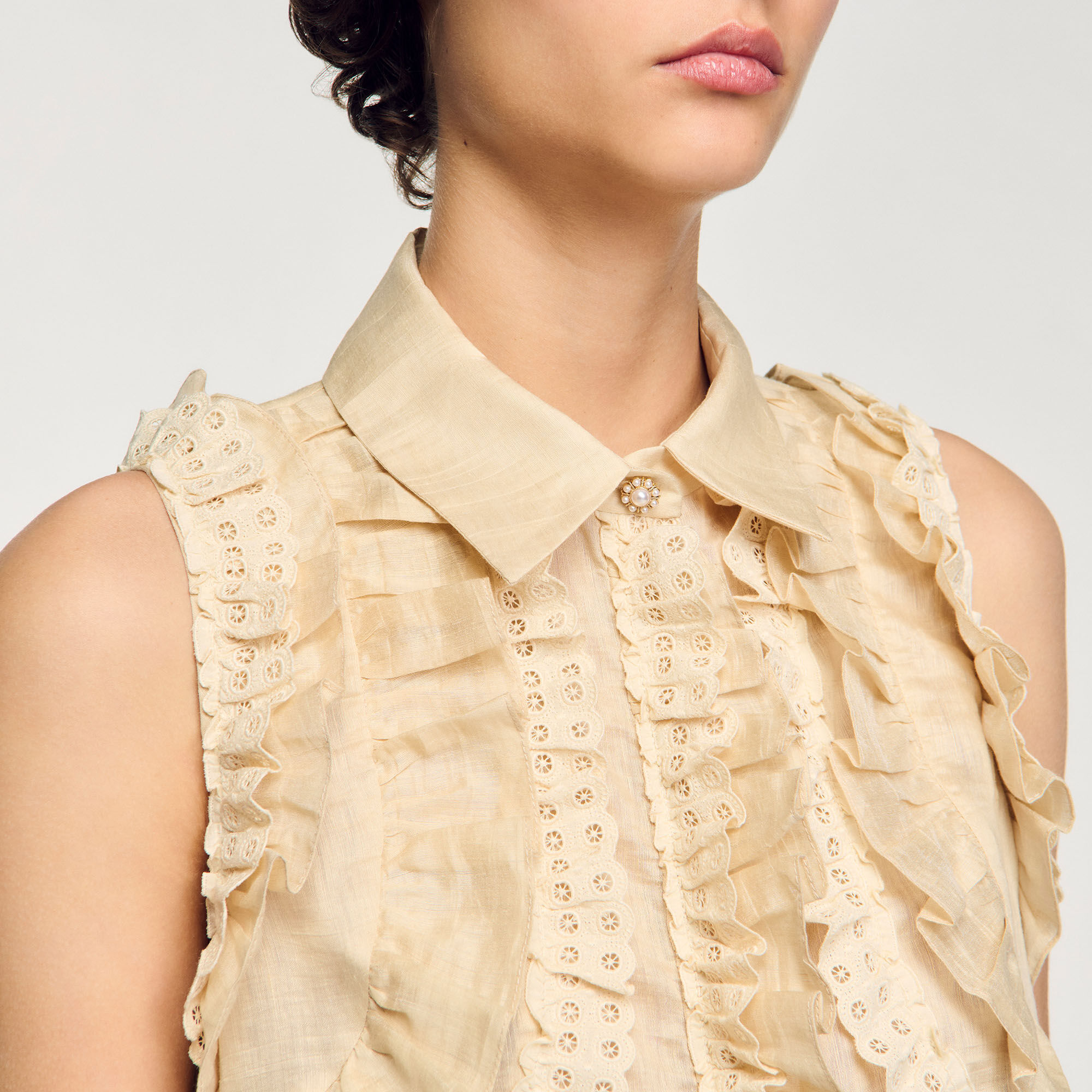 Overhemdblouse kort met volants