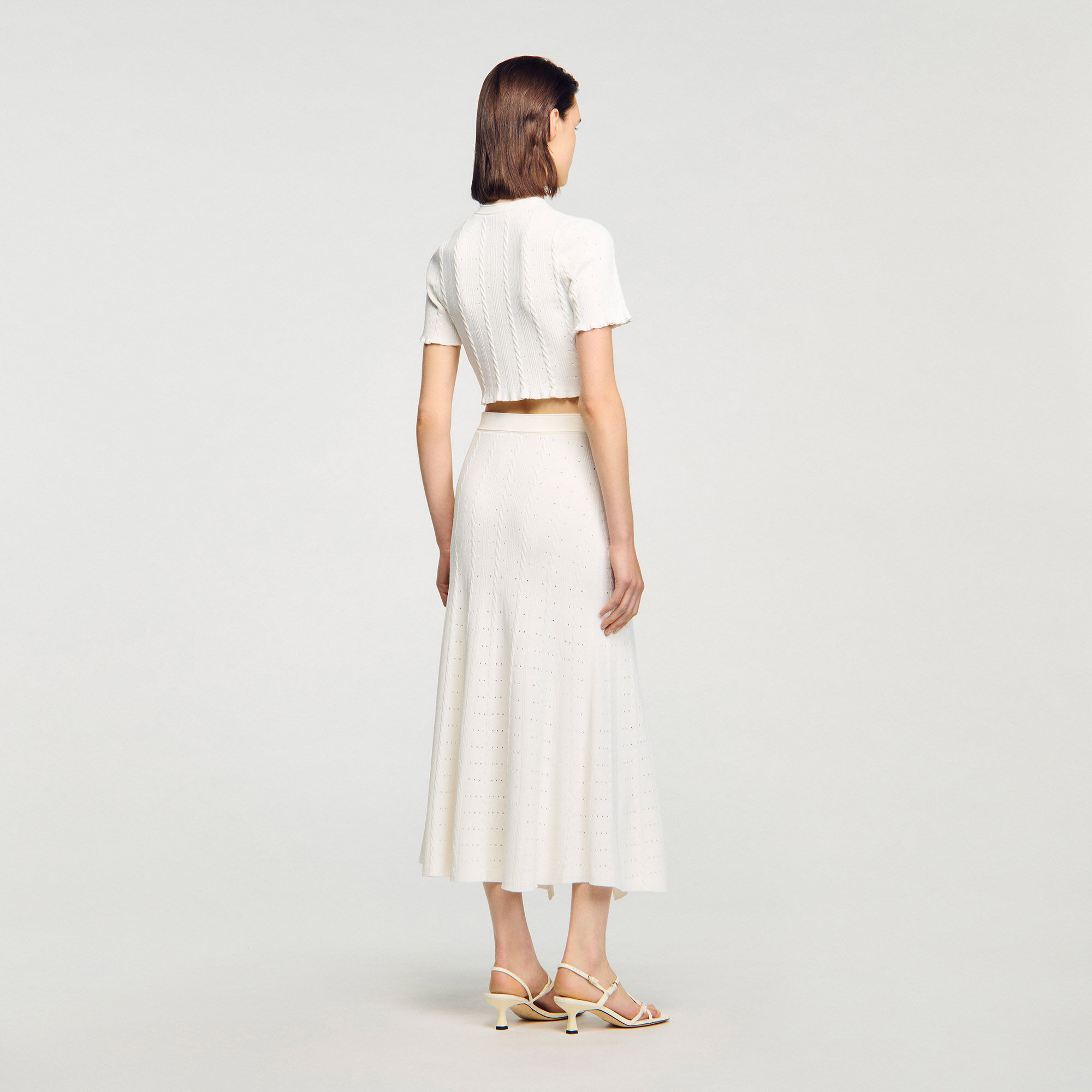 Lange rok tricot pointelle