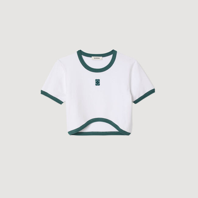 Kort T-shirt tweekleurig
