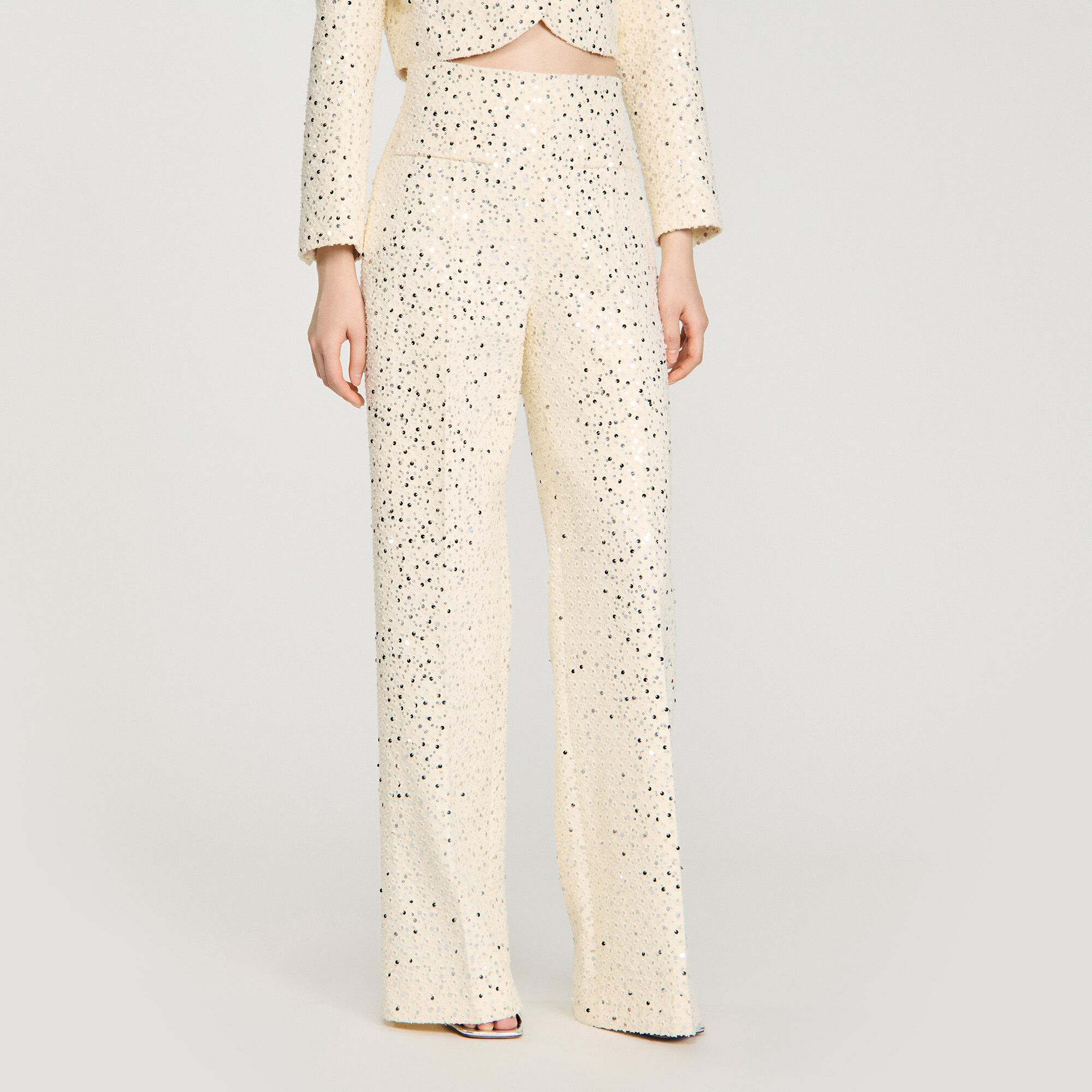 Rechte pantalon met pailletten