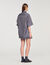 Oversized gestreepte blouse stras