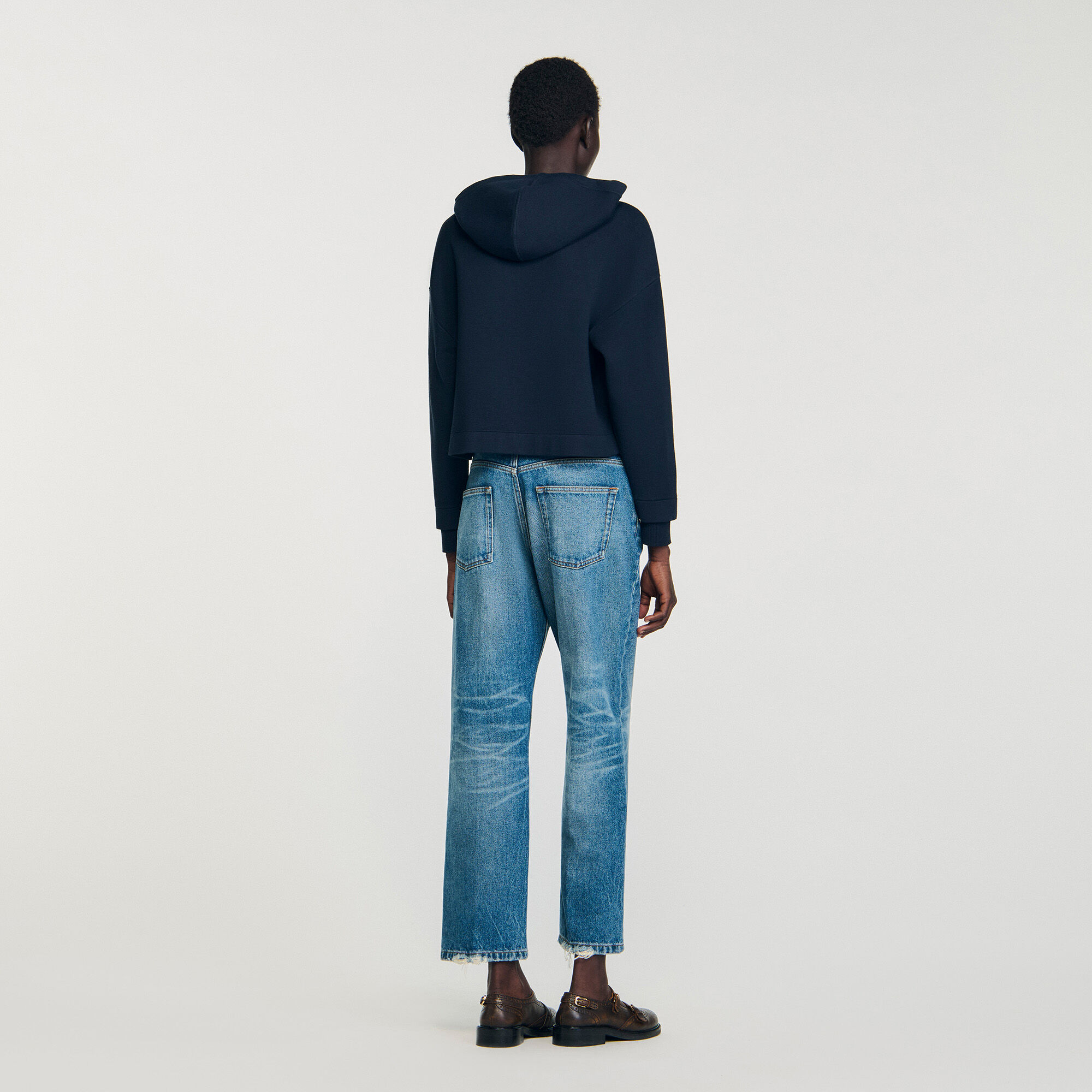Sweatshirt gebreid en denim