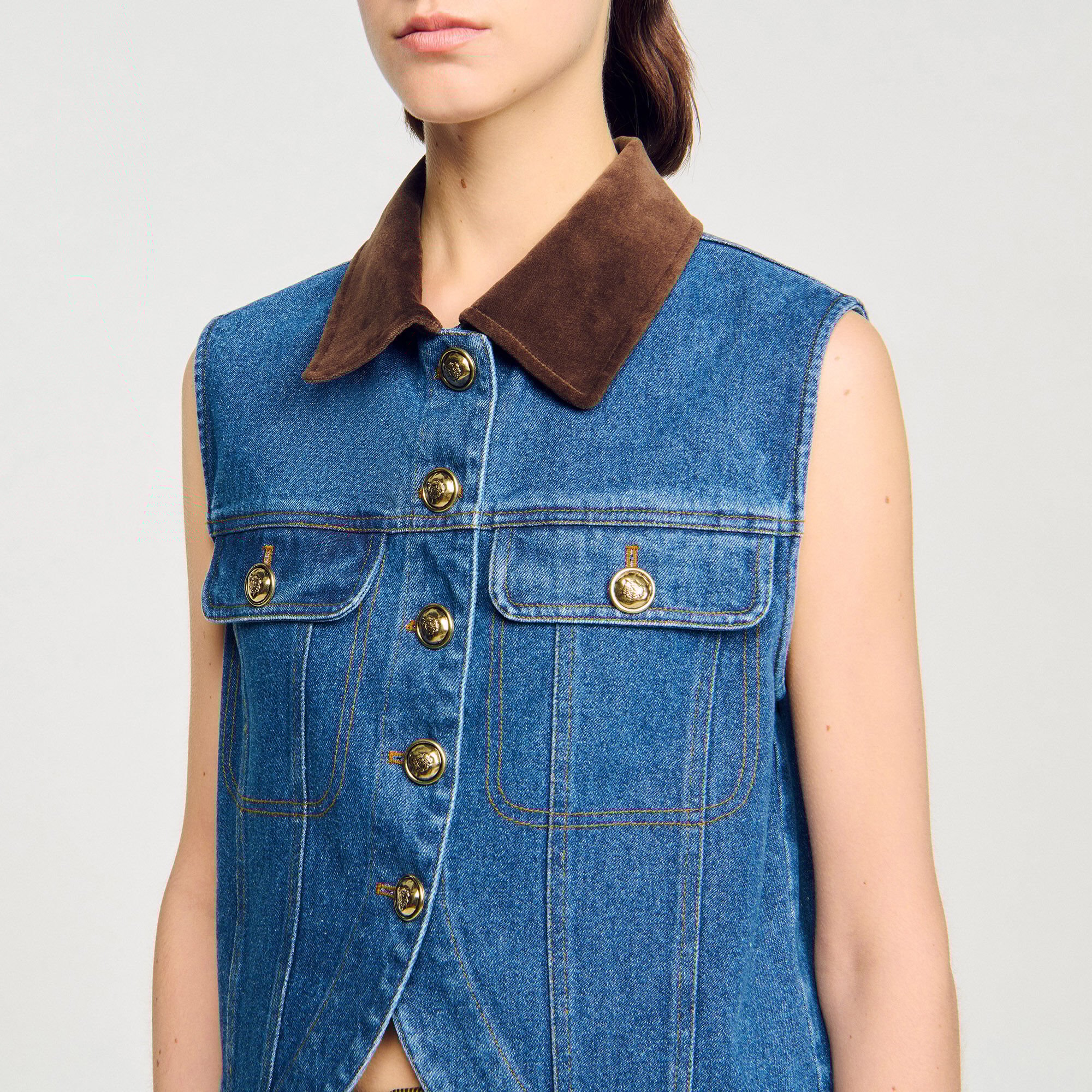Mouwloos denim jack