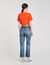 Korte top met opening