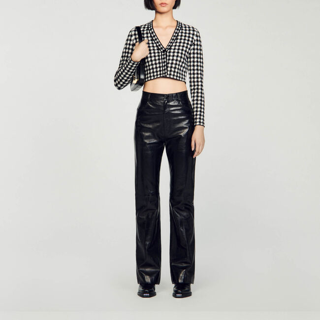 Kort jacquard vest met vichyruit